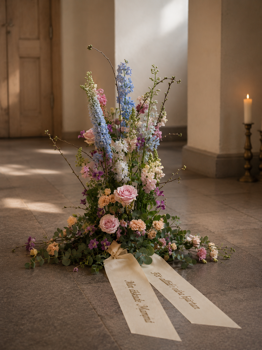 Standing funeral decoration
